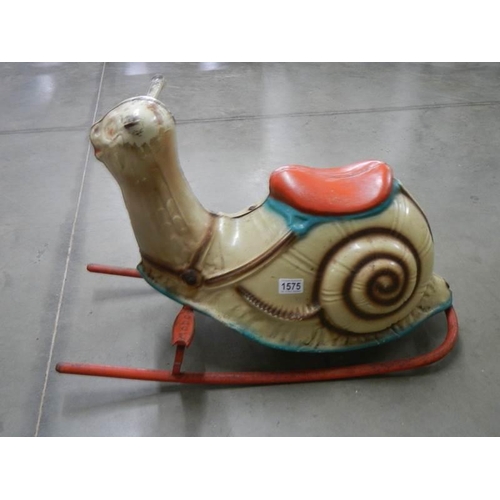 1575 - A 1950's Mobo pressed steel rocking snail, COLLECT ONLY.