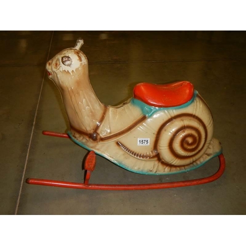 1575 - A 1950's Mobo pressed steel rocking snail, COLLECT ONLY.