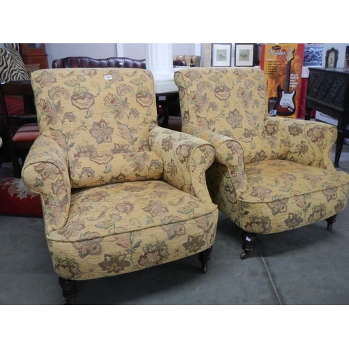 1578 - A pair of good quality newly re-upholstered arm chairs, COLLECT ONLY.