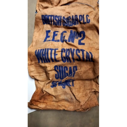 704 - A vintage hessian Bristish sugar sack