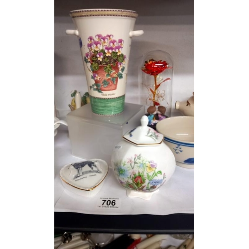 706 - A mixed lot including Wedgwood vase etc.