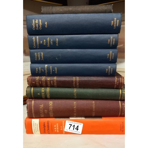 714 - A selection of old books on chemistry & nursing etc.