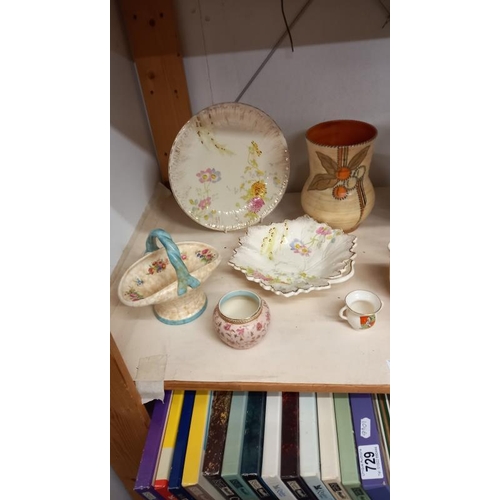 728 - A selection of vintage pottery including Crown Ducal & Crown Devon etc.