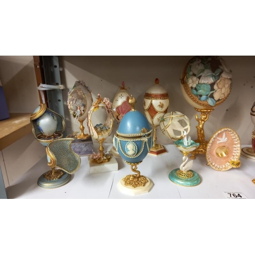 764 - A quantity of decorative egg ornaments