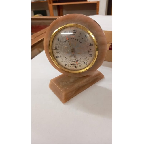 774 - 3 vintage ladies watches & a desk barometer