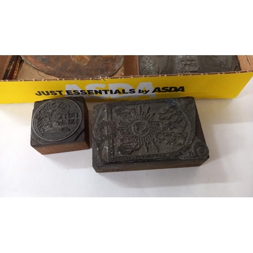 780 - A selection of early printing blocks etc. including W. J. Griffin wholesale tea dealer, Fullwood par... 