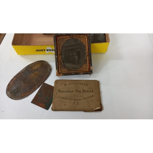 780 - A selection of early printing blocks etc. including W. J. Griffin wholesale tea dealer, Fullwood par... 