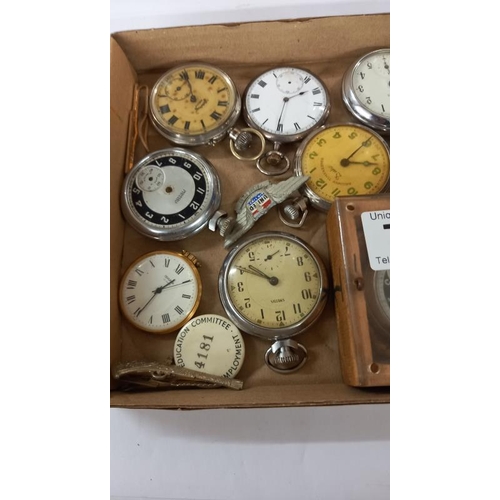 783 - A silver cased pocket watch, railway time keeper, services army etc. mostly for repair