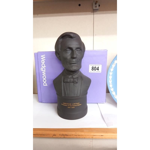 804 - A Wedgwood bust of Abraham Lincoln & Wedgwood William Shakespear & man on the moon plates etc.