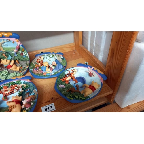 813 - 6 Winnie the Pooh Bradez wall plates with inner packing