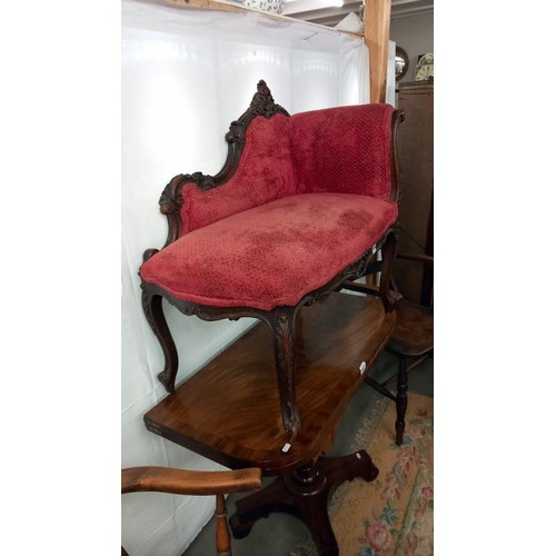 1550A - A 19th century French carved Chaise seat Approximately 73cm x 44cm x 77cm COLLECT ONLY.