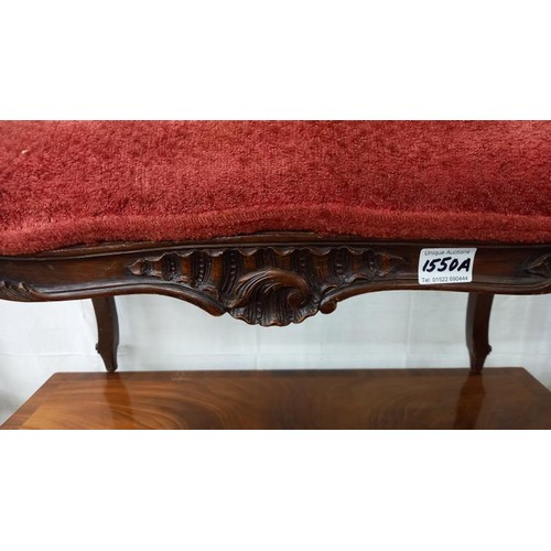 1550A - A 19th century French carved Chaise seat Approximately 73cm x 44cm x 77cm COLLECT ONLY.