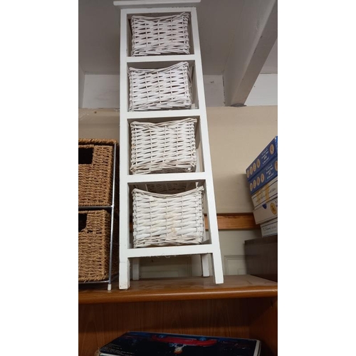 826 - 2 bathroom storage units & a bottle rack