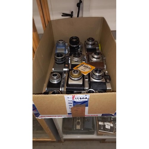 1160A - A box of 11 assorted cameras