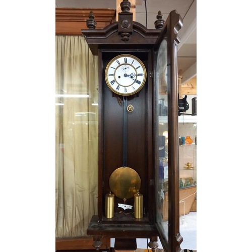 1546 - A Victorian mahogany double regulator wall clock, COLLECT ONLY.