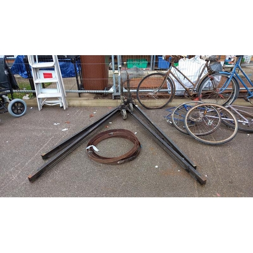 882 - 2 caravan 'A' frames with jockey wheels, COLLECT ONLY