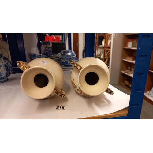 918 - A pair of Victorian pottery vases