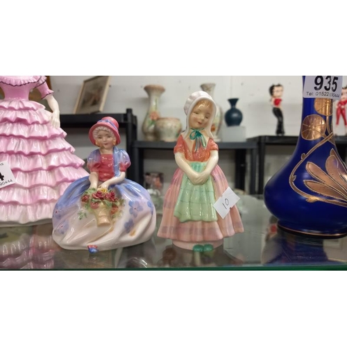 934 - A Coalport First dance figure, 3 Doulton figures & a Beswick Simpson cat