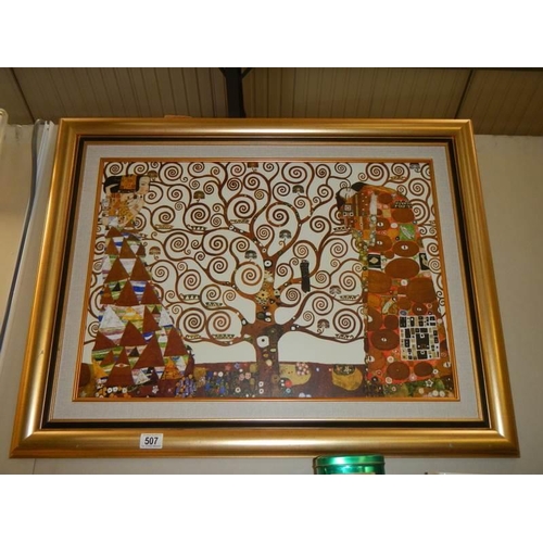 507 - A modern framed and glazed 'Tree of Life' print, COLLECT ONLY.