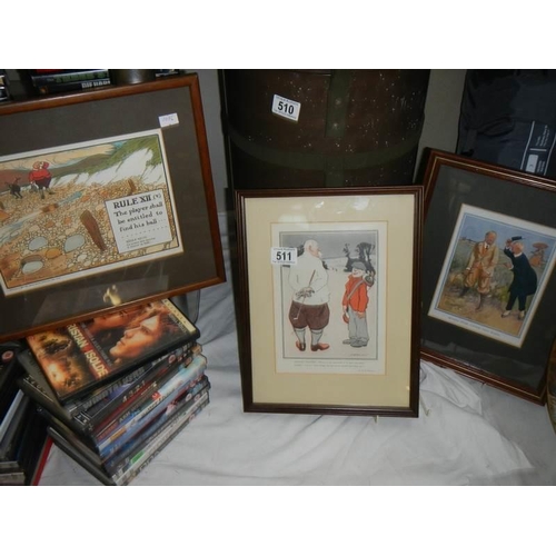 511 - Three framed and glazed humorous prints.