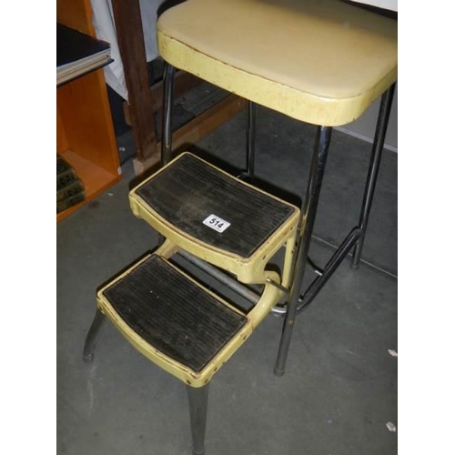 514 - A vintage kitchen step stool, COLLECT ONLY,.