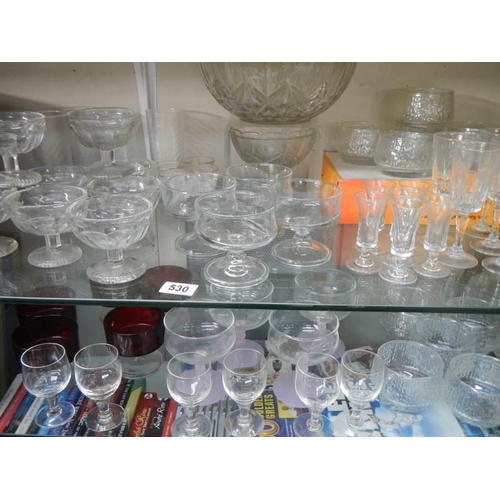 530 - A good lot of vintage sundae dishes etc., COLLECT ONLY.