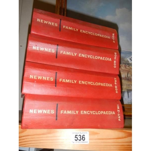 536 - Four volumes of Newnes Encyclopaedia,.