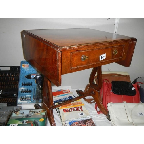 544 - A small dark wood sofa table, COLLECT ONLY.