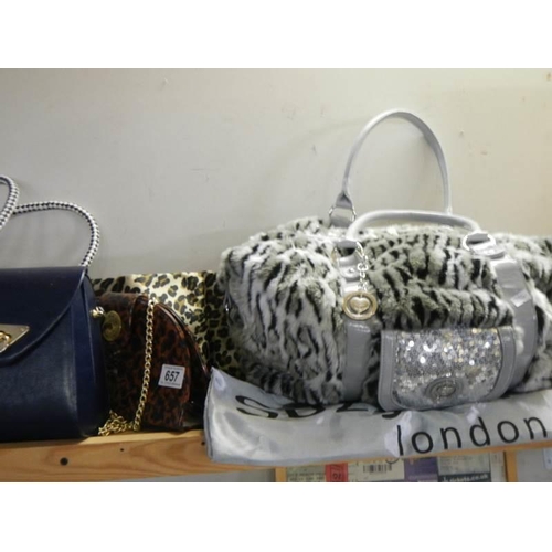 657 - A quantity of ladies bags including Sone Smith London.