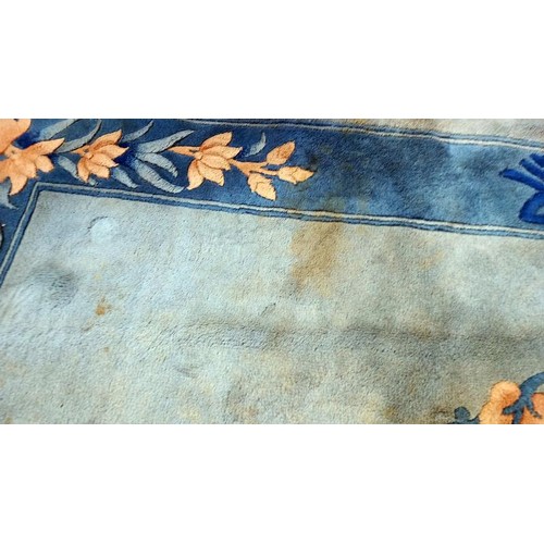 743 - A blue coloured rug (few marks on) - 185cm x 122cm COLLECT ONLY