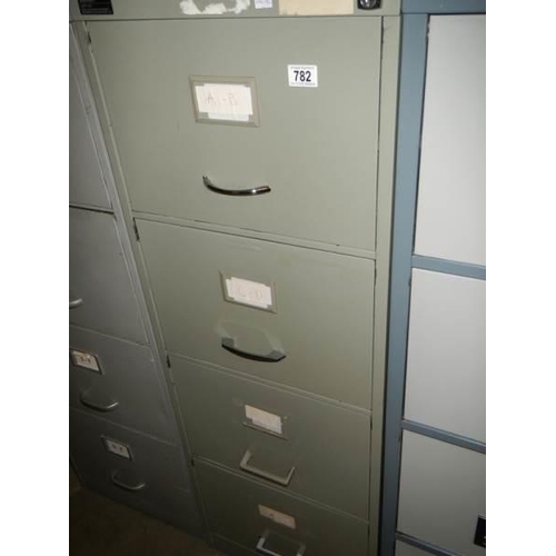 782 - A steel four drawer filing cabinet. COLLECT ONLY