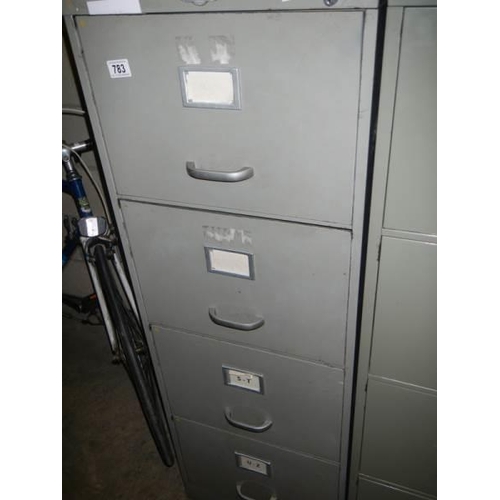 783 - A steel four drawer filing cabinet. COLLECT ONLY