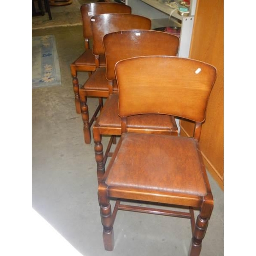 786 - A set of four 1930's dining chairs. COLLECT ONLY.