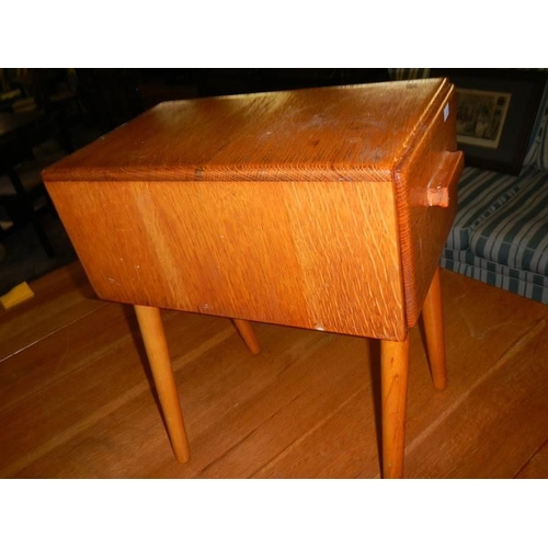 799 - An unusual 1960's single drawer side table on spindle legs, COLLECT ONLY.