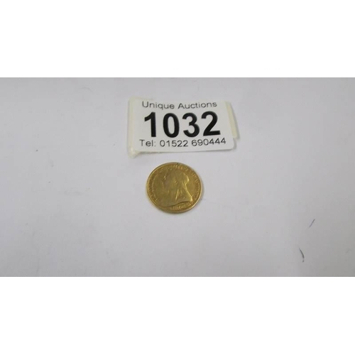 1032 - A Victorian 1893 gold half sovereign.