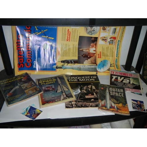 707 - A mixed lot of space related ephemera including a copy of TV21.