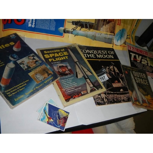 707 - A mixed lot of space related ephemera including a copy of TV21.