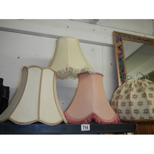 714 - A quantity of lamp shades, COLLECT ONLY.