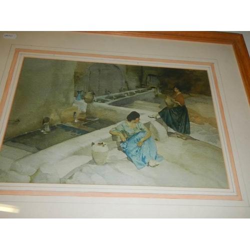 725 - Three good pine framed and glazed Russell Flint prints, COLLECT ONLY.