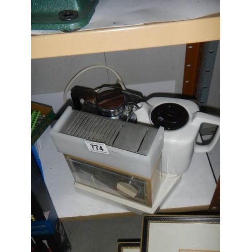 774 - A mid 20th century teasmade, complete, COLLECT ONLY.