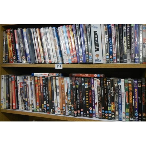 814 - Two shelves of assorted DVD's.