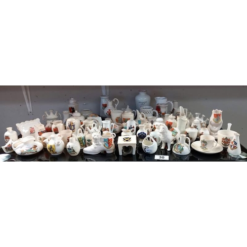 30 - An assortment of crested ware