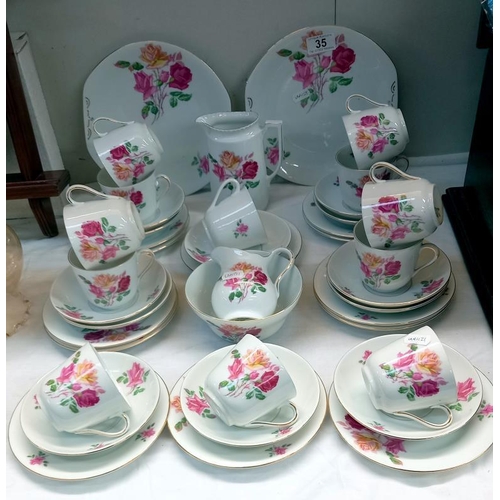 35 - A 41 piece Victoria china tea set.  COLLECT ONLY