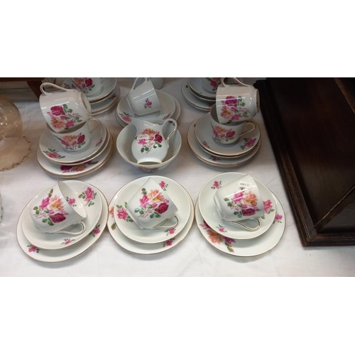 35 - A 41 piece Victoria china tea set.  COLLECT ONLY