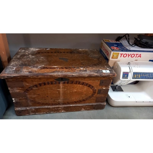 5 - A Victorian pine box - 59cm x 36cm x 30cm. COLLECT ONLY