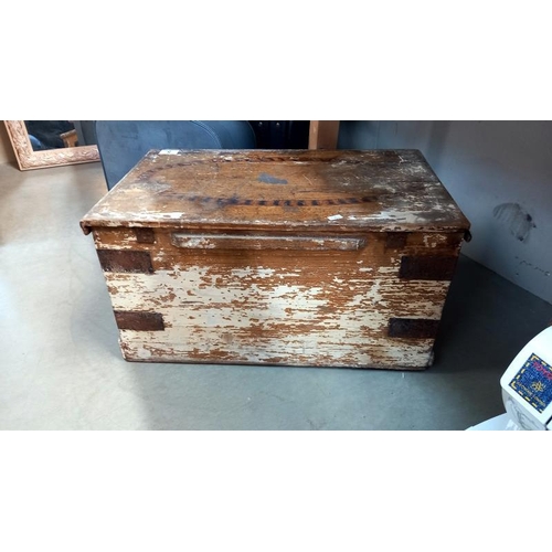 5 - A Victorian pine box - 59cm x 36cm x 30cm. COLLECT ONLY