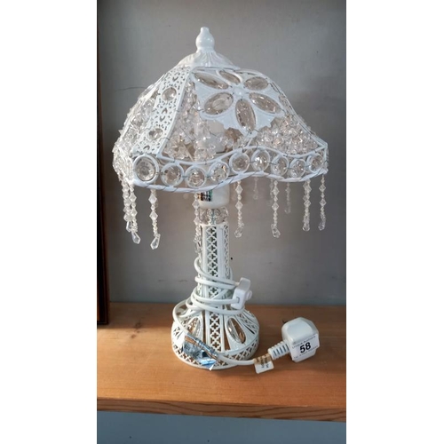 58 - A glass & metal decorative table lamp