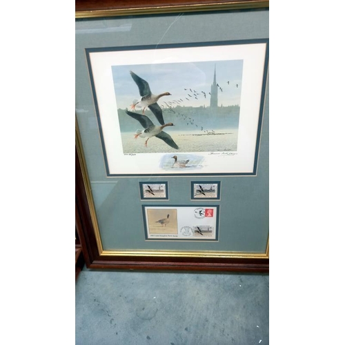 106 - A set of 7 framed & glazed limited edition Bruce Pearson duck stamp prints, all No: 35/200