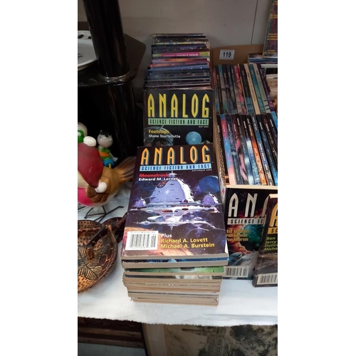 119 - A collection of approximately 75 Analog Science fiction & fact magazines (late 90's early 2000's) & ... 