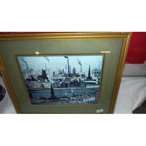 75 - 3 gilt framed Lowry prints